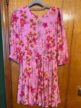 Pink floral dress